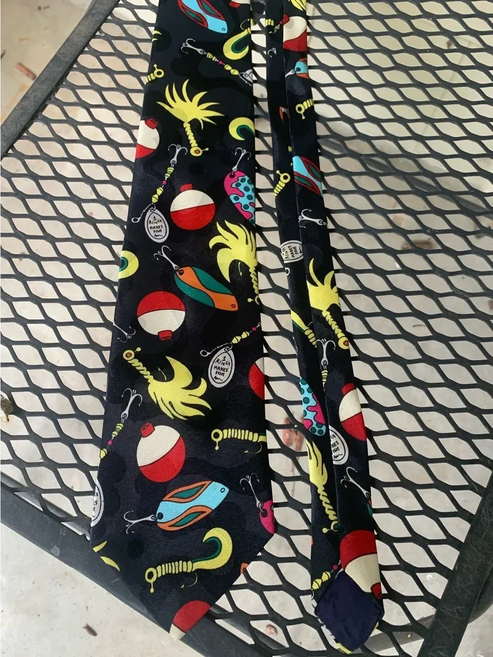 Vintage Fisherman Fishing Tie